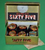 5x early Dunlop Sixty Five Recessed dimple wrapped golf balls plus Dunlop 1 wrapped golf ball in