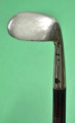 Sunday smf rut niblick nickel plated golf walking stick – round backed handle c/w brass tip –
