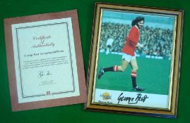 George Best Autographed Printed Photograph: Produced by The Westminster Collection Ltd, 10 x 8