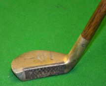 Auchterlonie Zo Zo brass mallet head putter with steel face insert and fitted with period perforated