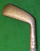 Scarce London Golf Company Rossiod gunmetal smf cleek - with wide sole and Anderson Edinburgh