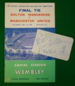 1958 FA Cup Final Football Programme: Played at Wembley Bolton Wanderers v Manchester United 3rd May