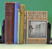 Golf Instruction and other books from 1900 onwards (6) to incl Edward Ray “Golf Clubs and How to Use