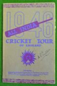 1946 All India Cricket Tour of England Signed Booklet: 32 Page Illustrated booklet having