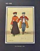 Venner, Victor (After) “HIS GIRL - THE GOLFER’S LINK” original period colour lithograph c. 1903 –