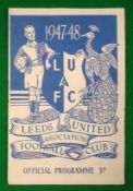 1947-48 Leeds United v Coventry City Football Programme: Played at Elland Road 13th September