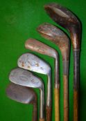 Half set of 4 irons, 2 woods and a Geo Nicoll Nap putter (7) – Bob Munro Prestwick jigger, Leyland