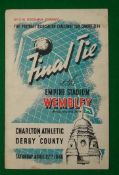 1946 FA Cup Final Football Programme: Played at Wembley 27th April 1946 Charlton Athletic v Derby