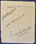 Davis cup Tennis 1937 - Australian Davis Cup tennis team signed album page – to incl Jack