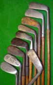 10x assorted irons and putter - from James Braid Autograph putting cleek, plus jiggers, down to m/