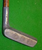 Scacre and rare Mills AK model Pat alloy narrow rectangular putter – stamped with the Pat and Reg
