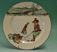 Royal Doulton Golfing series ware plate – decorated with Crombie style golfers and saying “He hath a