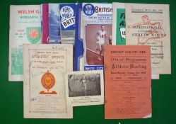 Collection of Athletic Programmes: To include 1931 Newport Meeting, International Universities Match