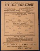 1940s Wartime Tottenham Hotspur Home Match Programme: v Reading (League Cup South) 3rd April 1943,