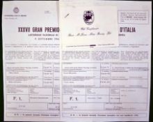 1966 Italian GP Entry Form - 2x official entry forms completed and submitted by Bruce McLaren