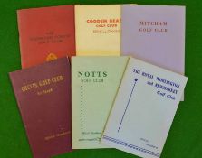 Golf Club Official English Handbooks (6) – mostly 1950/60s to incl Chevin, Cooden Beech,, Mitcham,