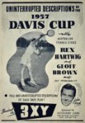 1957 Davis Cup advertising bill board poster – published by the local radio station 3XY, sponsored