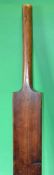 Rare one piece cricket bat c. 1900 - stamped F Steward London, Made in Great Britain, (used) plus