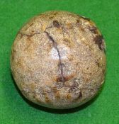 Unnamed feathery golf ball c. 1850 – with slight swelling around the final closing stitch –otherwise