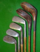 Half set of 4 irons and 2 large woods (6) – to incl Gibson Genii 3 iron, Anderson St Andrews deep