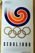 1988 Seoul Olympic Games Poster Collection: Featuring colourful designs on each poster 59cm x 98cm