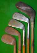 Set of 4 irons and a good size brassie (5) – to incl Trueline 4 iron, Parker Carnoustie deep face