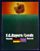 European Cup Final Programme: Bayern Munich v Leeds United 1975. (VG). (1).