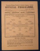 1940s Wartime Tottenham Hotspur Home Match Programme: v Charlton Athletic 7th March 1942, central