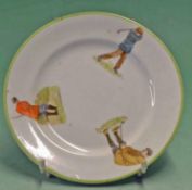 Rare W & Sons Golf Series hand painted golfing side plate c. 1900 by Henry Williamson & Son