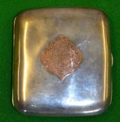 1910 Nomads Golf Club presentation silver cigarette case. A silver and gold cigarette case with an