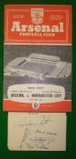 1958 Arsenal v Manchester City Football Programme: Played 20th September 1958 together with album