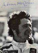 Arturo Merzario Ferrari Signed Photo Card: signed in ink – overall 12 x 16cm - former racing