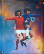Futuristic Digital Football Print of George Best and Alan Hudson: Titled Best of the Planet