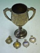 Collection of Wallasey Cycle Racing silver medals and trophy c. 1930s – all relating to Wallasey