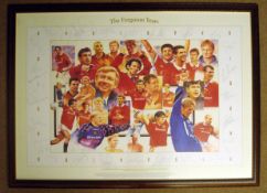 Manchester United Signed Print: Titled “The Ferguson Years” depicting a montage of players from