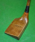 Scarce R J Gibson Calcutta Gassiat style putter – with half brass sole plate and fitted with