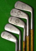 Set of 5x matching Rangefinder irons by Donaldson to incl 2x driving irons, no.3, mid iron, and