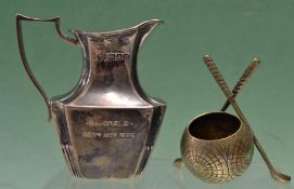 1909Muirfield silver golf trophy – hallmarked London 1907 small creamer engraved Muirfield Oct