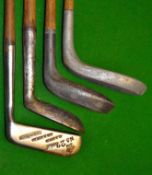 4x interesting putters to incl Brown Vardon stamped Harry Vardon Totteridge, scarce MAXMO pat