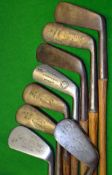 8x various irons and putters - from a cleek to 2x mashies and 3 blade putters – makers incl Anderson