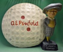 Original early A.E. Penfold large shop wall hanging golf ball display c.1950 –hand painted red dot