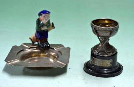 2x period silver golfing items – to incl 1933 Dunlop Hole in One silver hallmarked trophy with