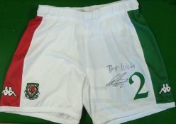 Chris Gunter Signed Shorts: Shorts worn at his International debut for Wales v New Zealand 26th