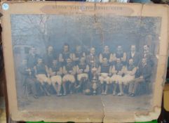 1896 Aston Villa Football Club Original Team Photograph: English Cup and League Winners mounted on