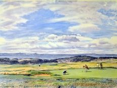 Arthur Weaver signed colour print c. 1969 “THE FIRST GREEN MUIRFIELD – The Honourable Company of