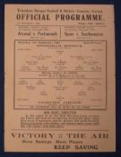 1940s Wartime Tottenham Hotspur Home Match Programme: v Charlton Athletic 11th September 1943,