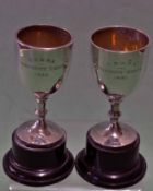 Rowing – 2 silver hallmarked rowing cups c. 1930s – each engraved “CSWRA Presidents Eights 1931