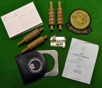 Collection of Cricket Umpire accessories – to incl stainless steel “over” counter, 2x sets of bails,