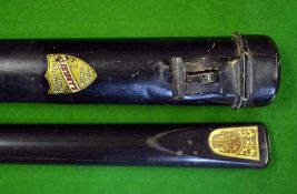 Snooker Cue – E J Riley “The Riley” one piece cue c/w makers ivorine butt plaque some wear