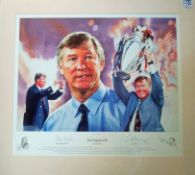 Limited Edition Signed Manchester United Alex Ferguson Print: By Gary Keane 1998 limited to 495